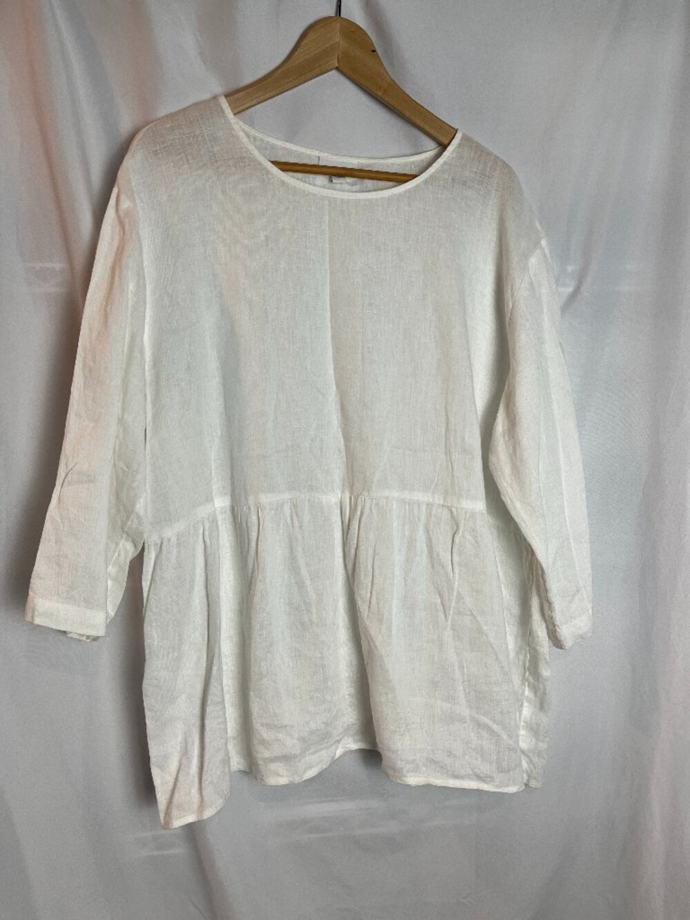 Women's 100% Linen White J.Jill Pure Jill Blouse Size L